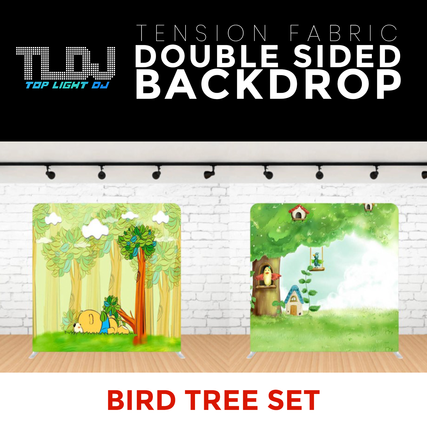 Bird Tree Set Double Sided Tension Fabric Photo Booth Backdrop
