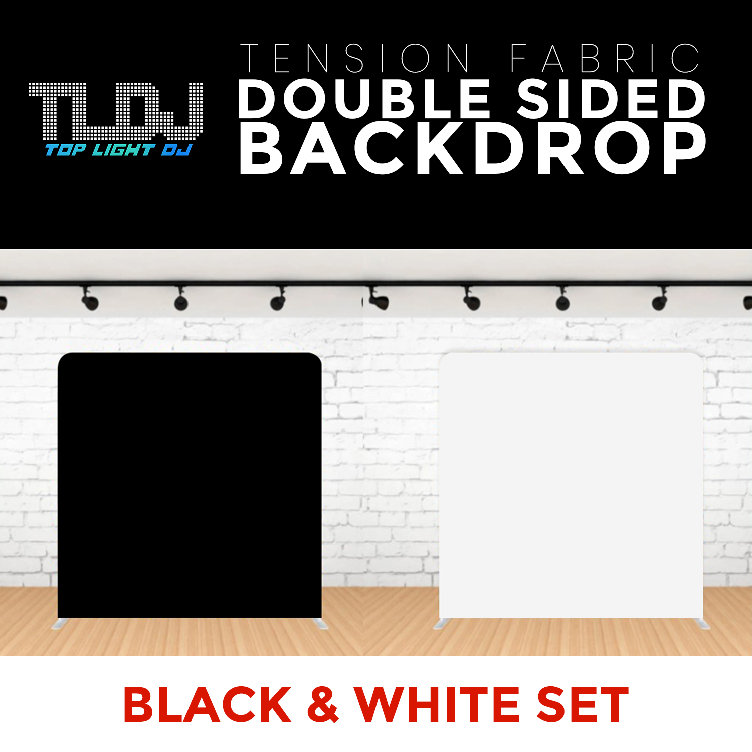 Black and White Double Sided Tension Fabric Photo Booth Backdrop