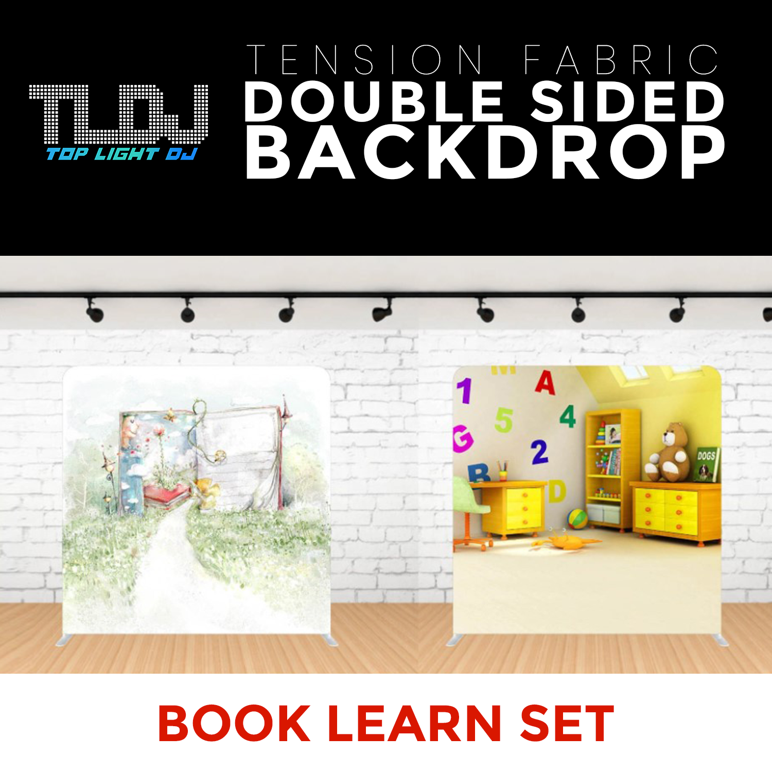 Book Learn Set Double Sided Tension Fabric Photo Booth Backdrop