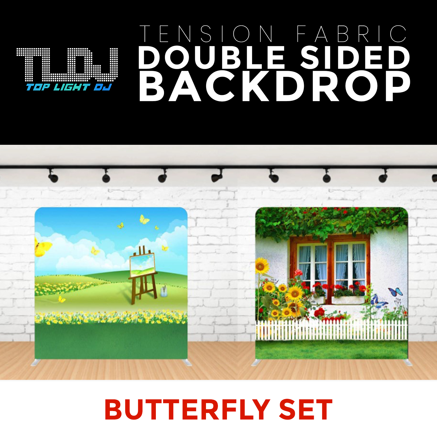 Butterfly Set Double Sided Tension Fabric Photo Booth Backdrop