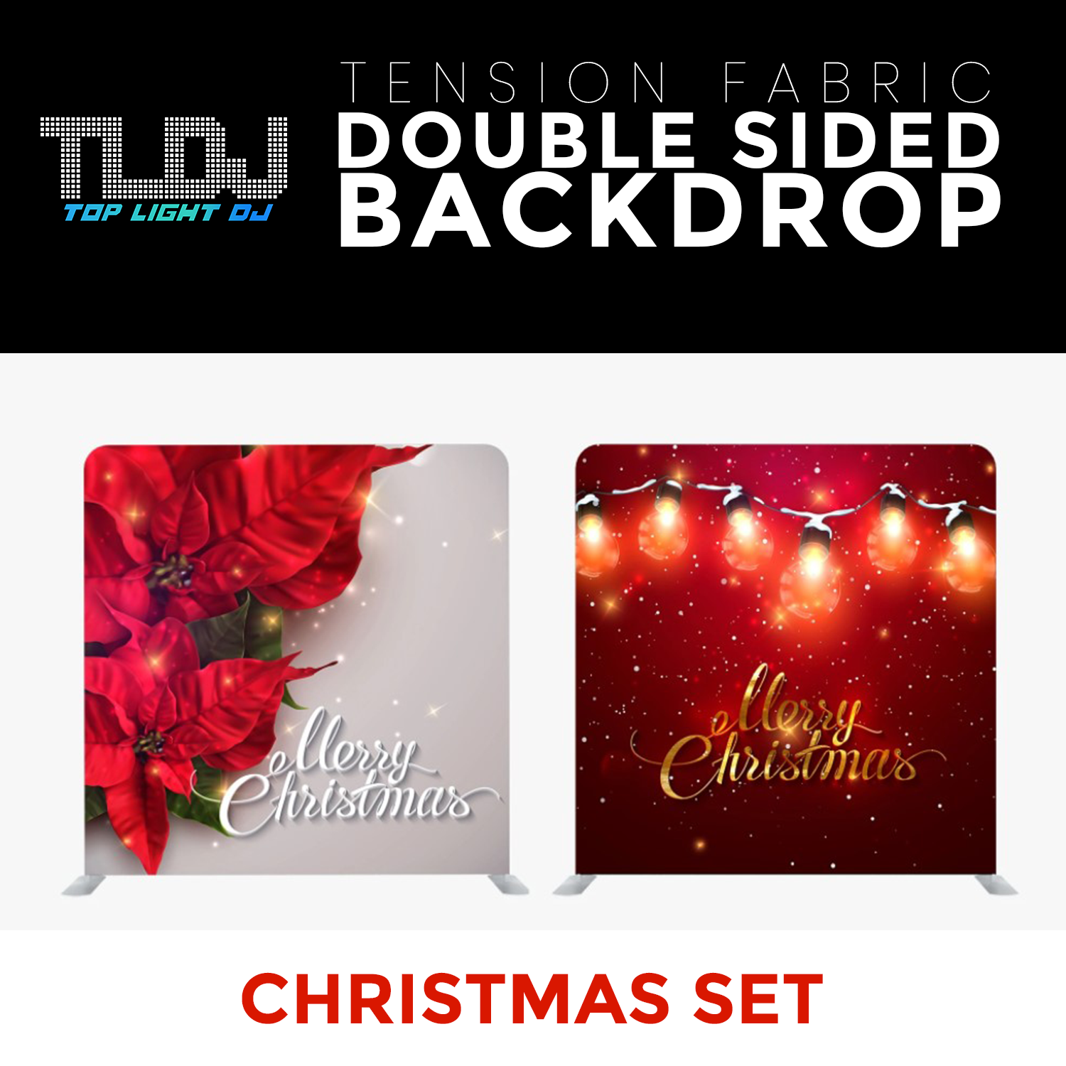 Christmas Set-1 Double Sided Tension Fabric Photo Booth Backdrop