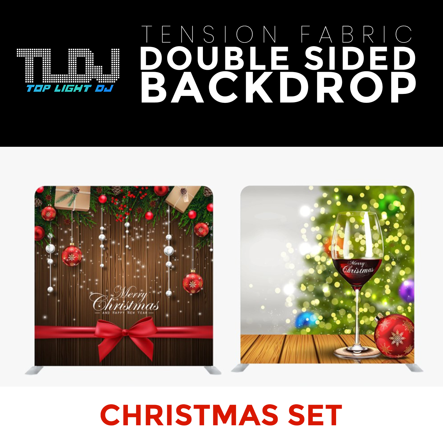 Christmas Set-10 Double Sided Tension Fabric Photo Booth Backdrop