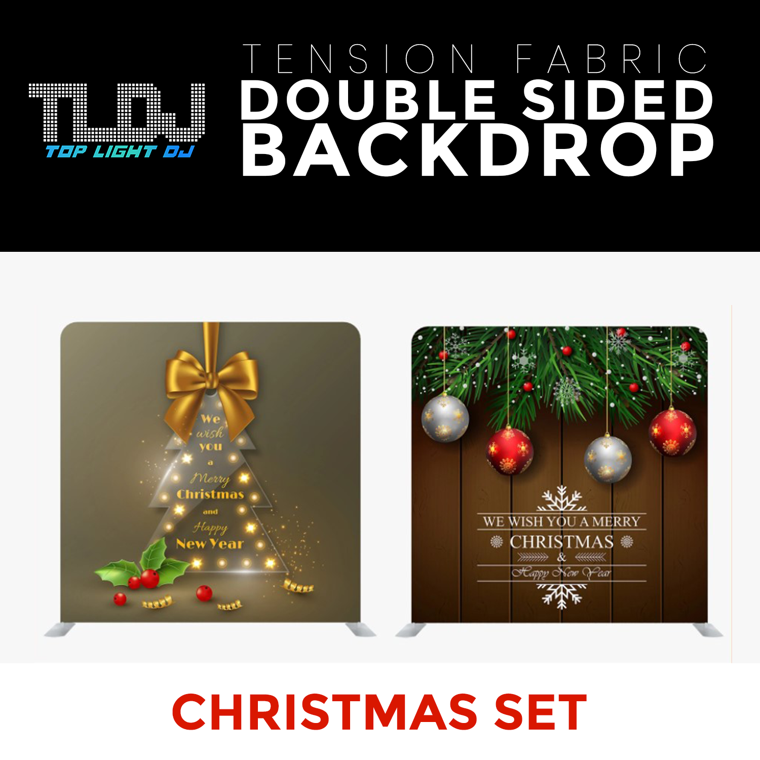Christmas Set-35 Double Sided Tension Fabric Photo Booth Backdrop