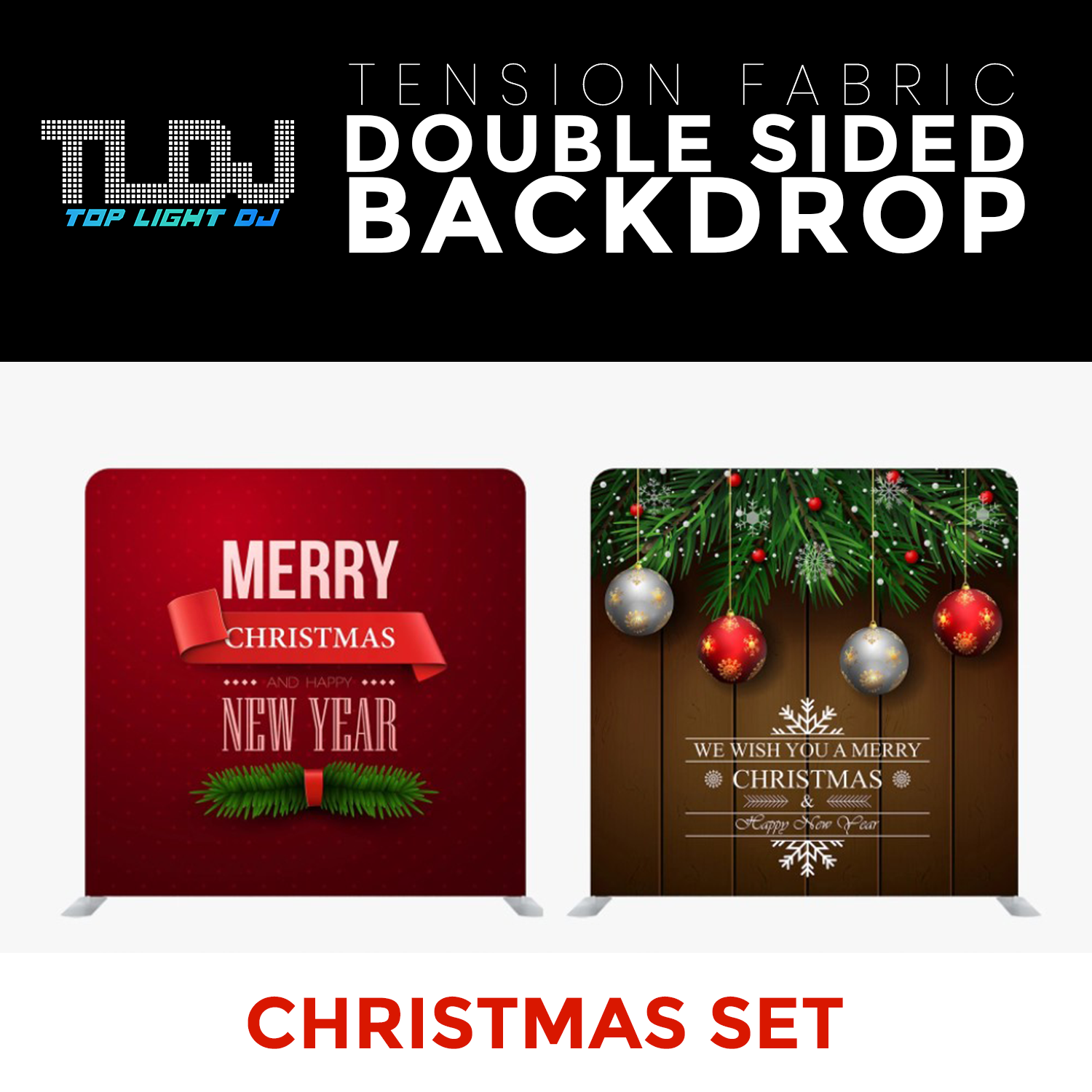 Christmas Set-36 Double Sided Tension Fabric Photo Booth Backdrop