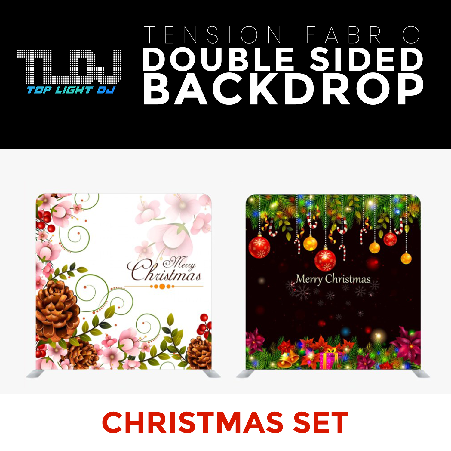 Christmas Set-37 Double Sided Tension Fabric Photo Booth Backdrop