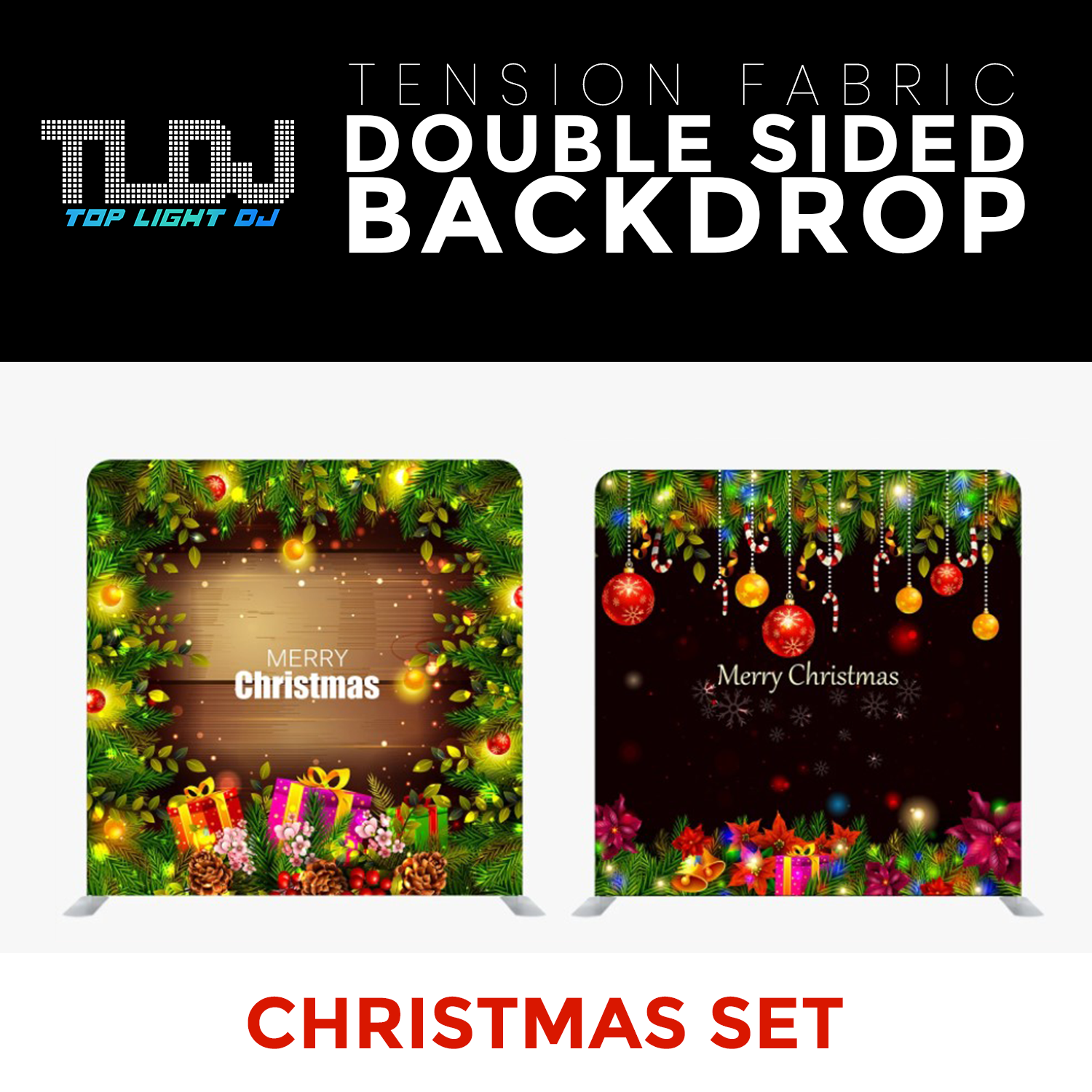 Christmas Set-38 Double Sided Tension Fabric Photo Booth Backdrop