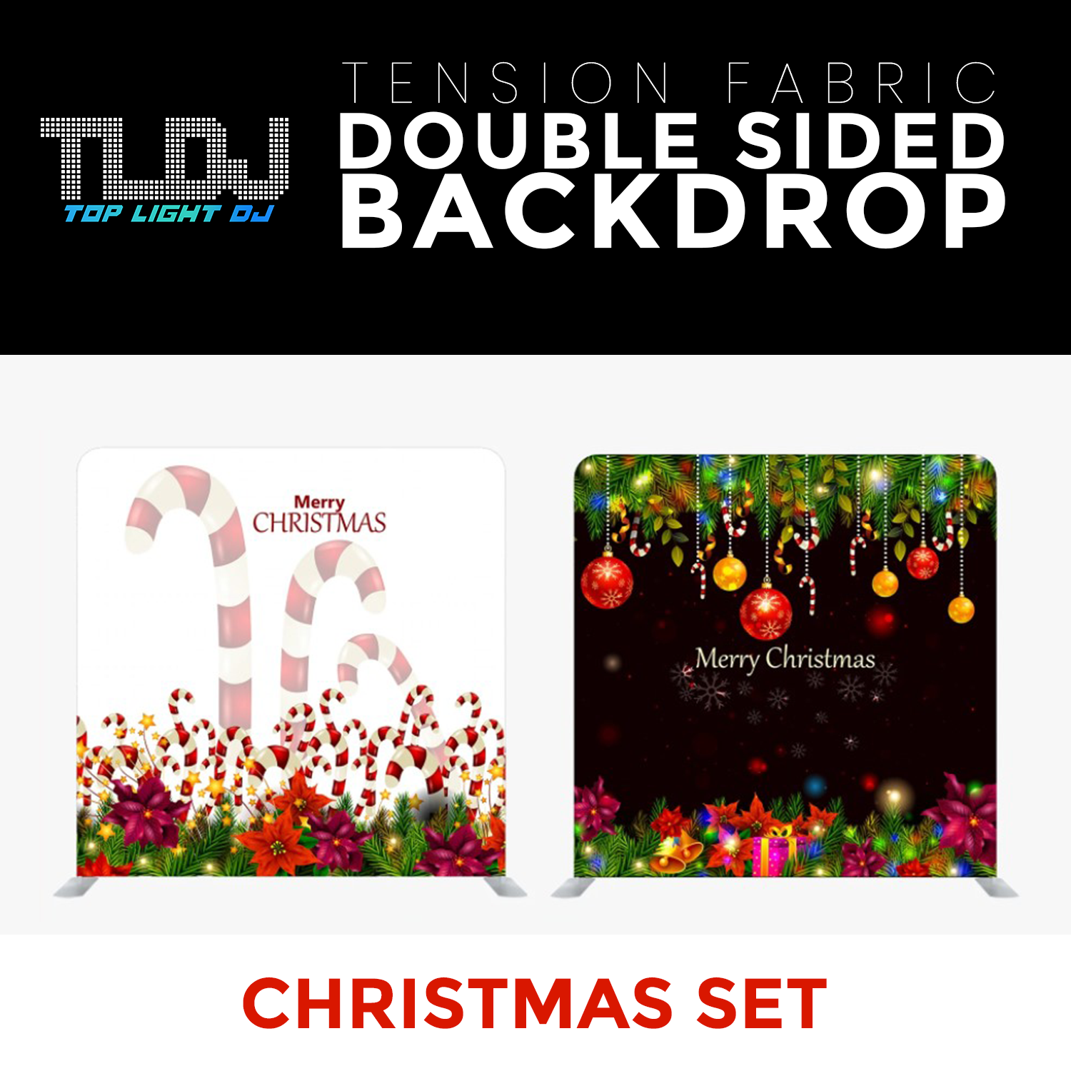 Christmas Set-40 Double Sided Tension Fabric Photo Booth Backdrop
