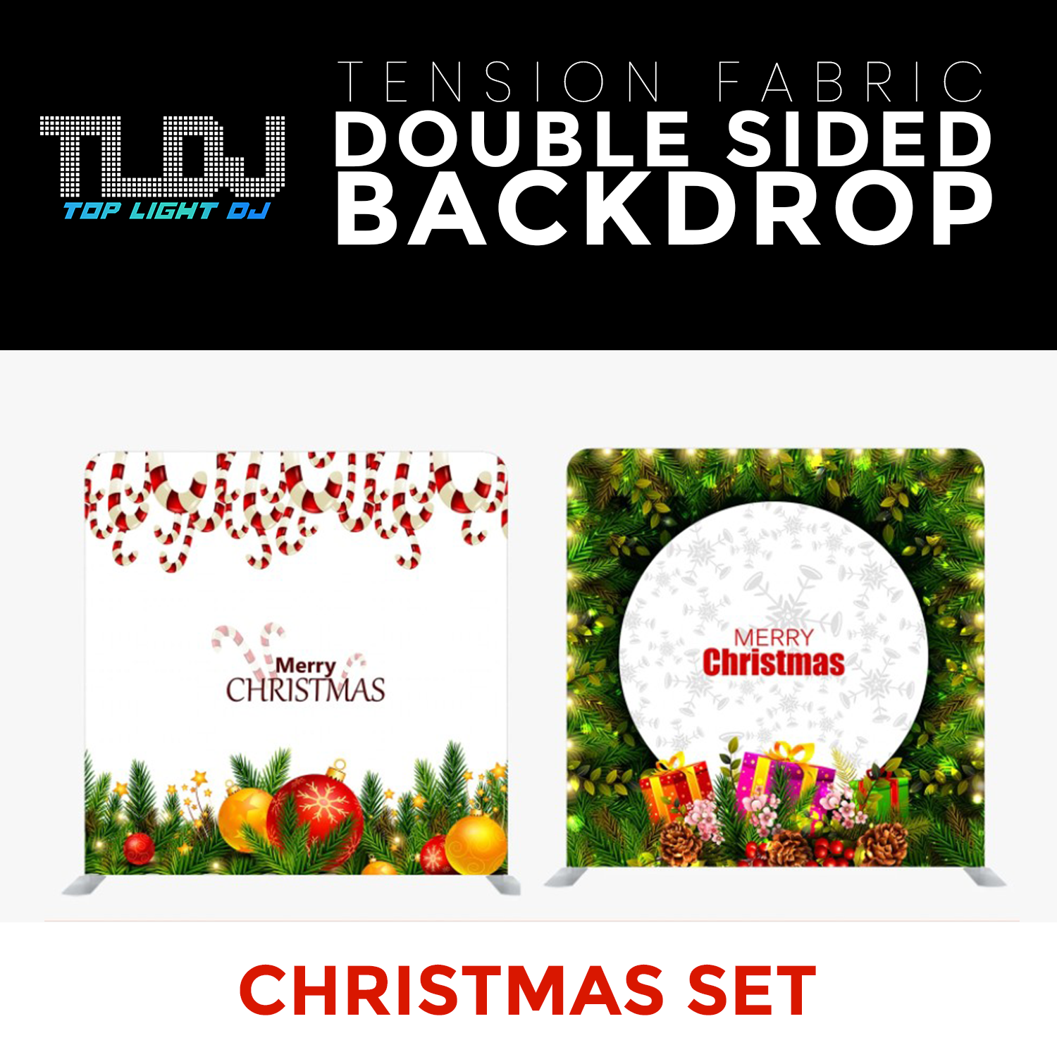 Christmas Set-41 Double Sided Tension Fabric Photo Booth Backdrop