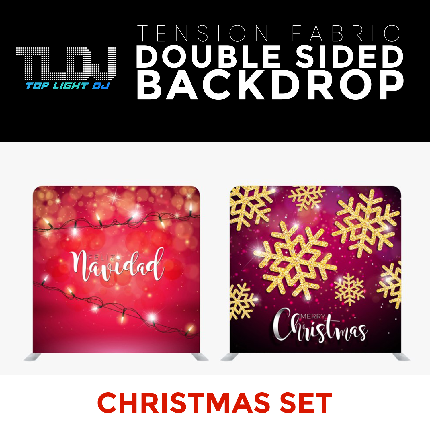 Christmas Set-49 Double Sided Tension Fabric Photo Booth Backdrop