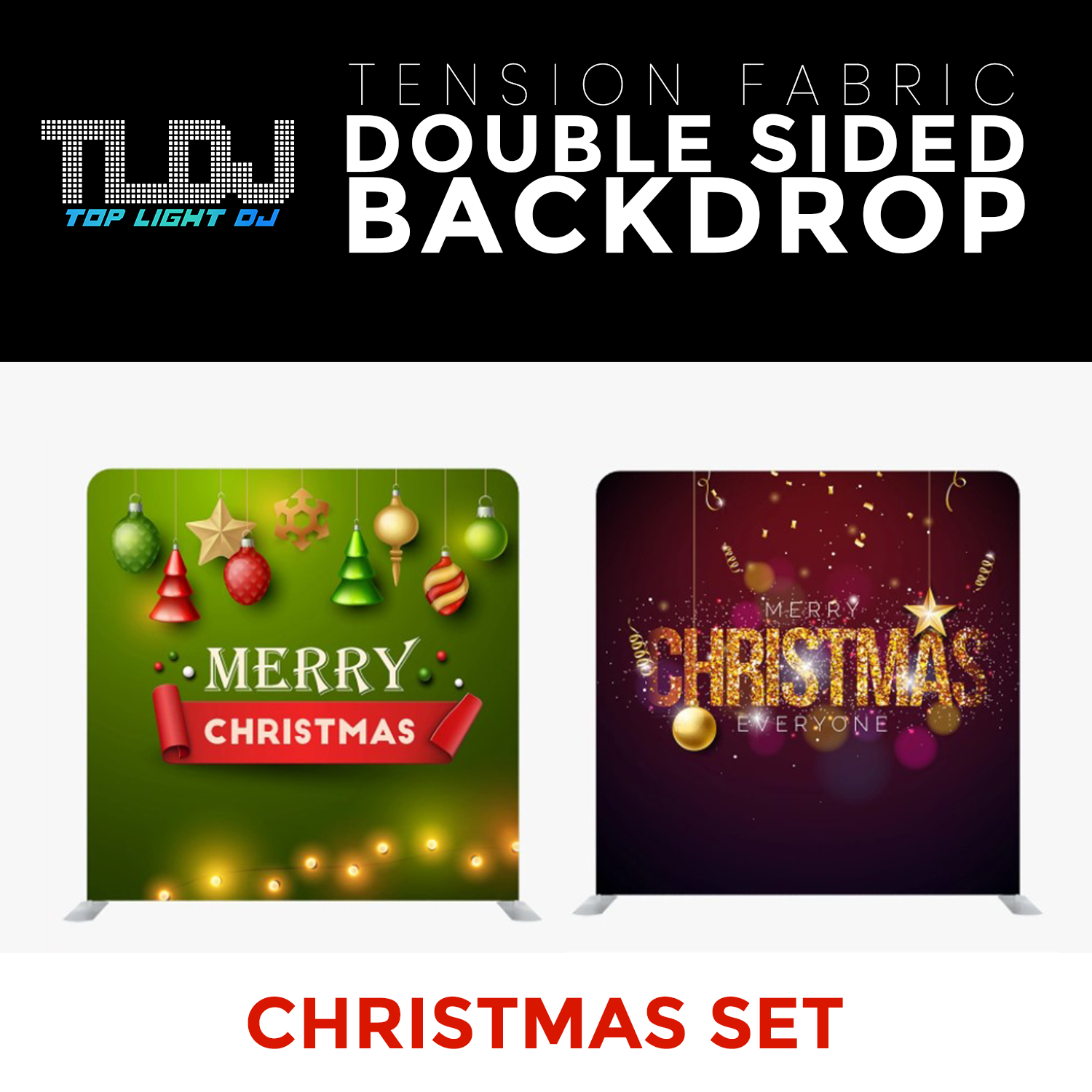 Christmas Set-53 Double Sided Tension Fabric Photo Booth Backdrop