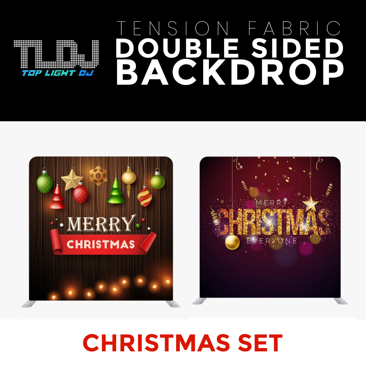 Christmas Set-54 Double Sided Tension Fabric Photo Booth Backdrop