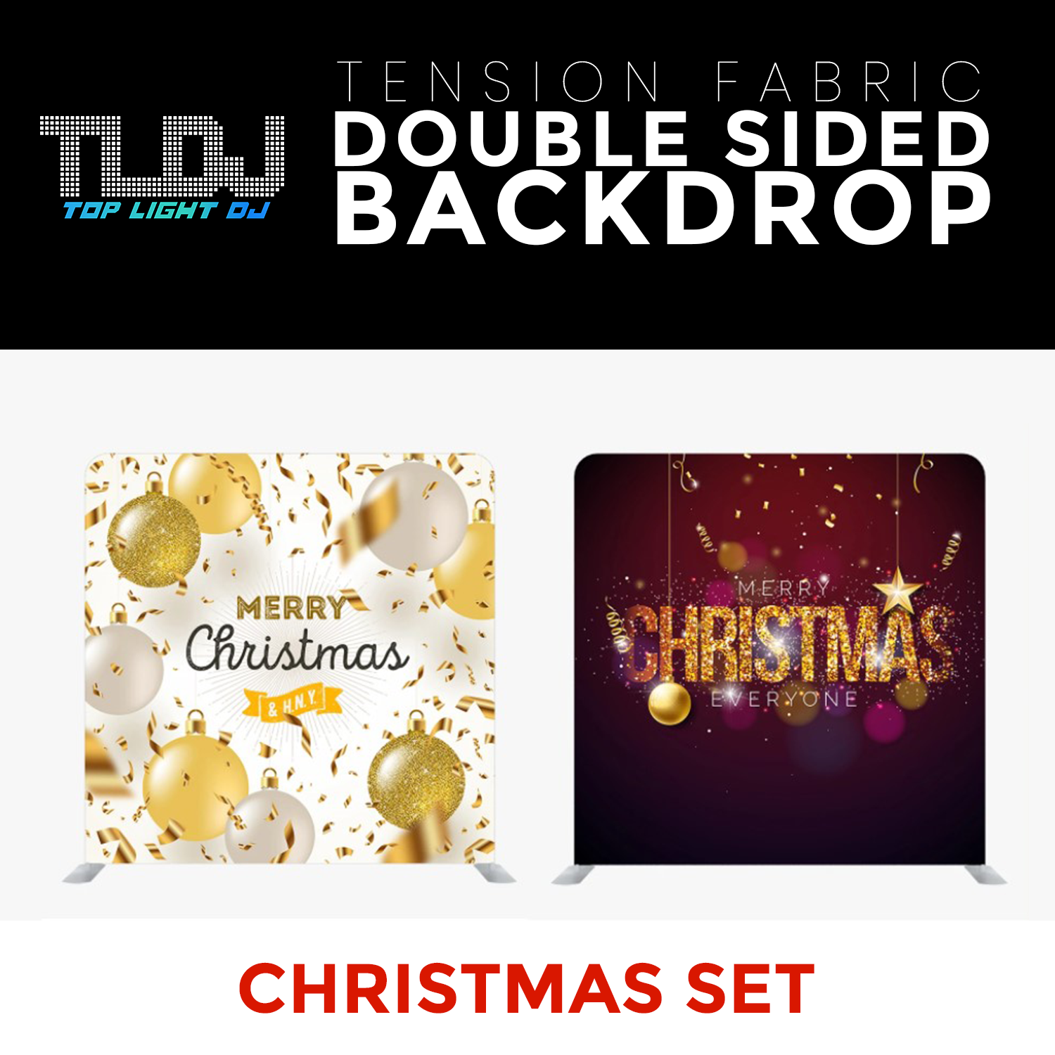 Christmas Set-55 Double Sided Tension Fabric Photo Booth Backdrop