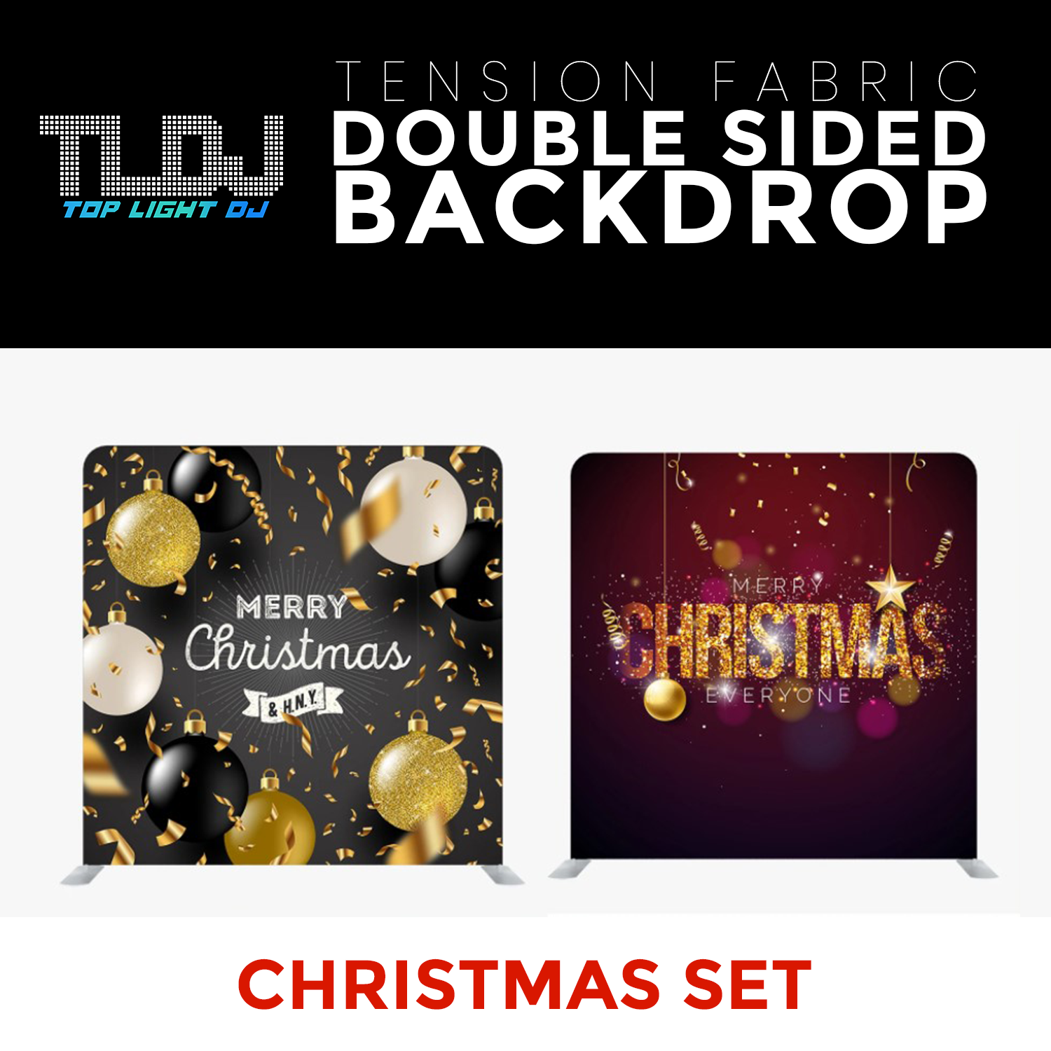 Christmas Set-56 Double Sided Tension Fabric Photo Booth Backdrop