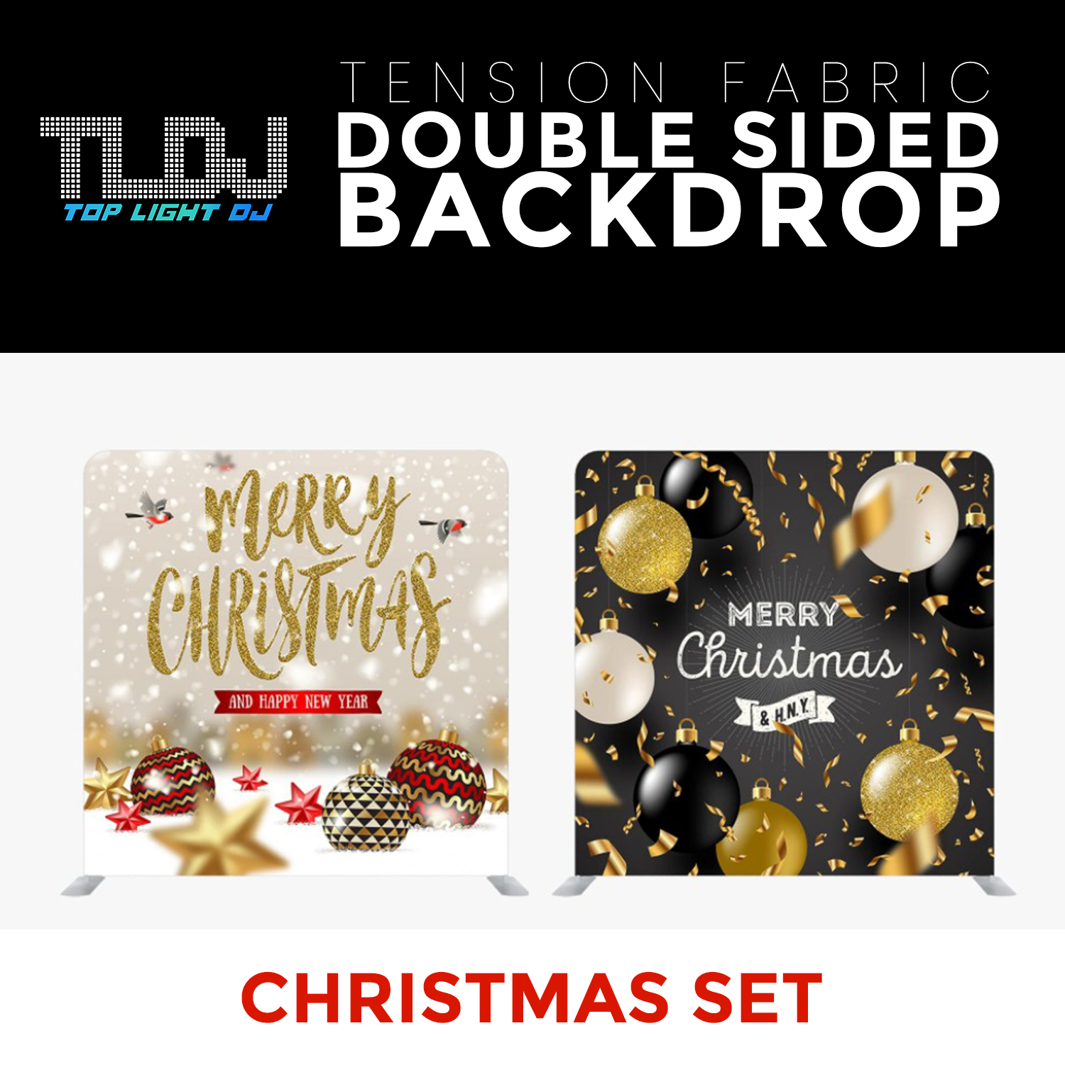 Christmas Set-57 Double Sided Tension Fabric Photo Booth Backdrop