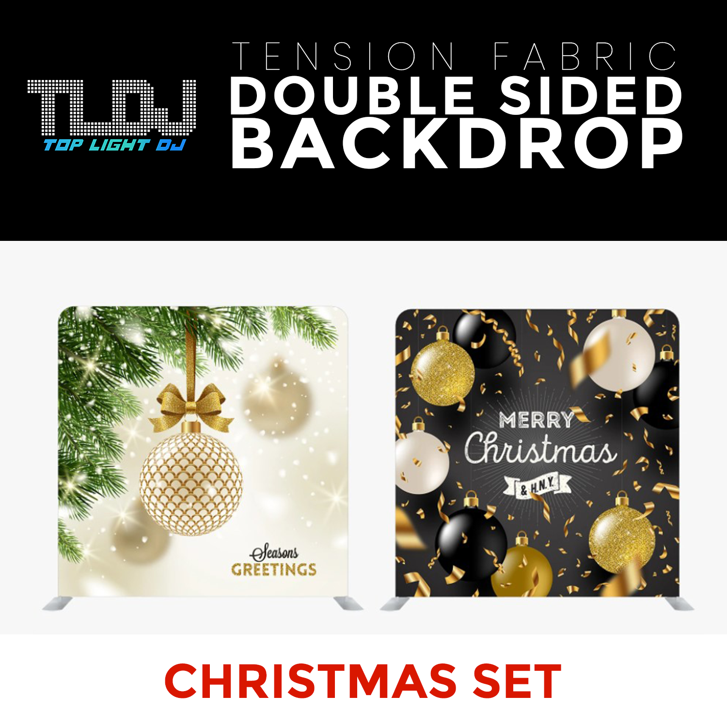 Christmas Set-58 Double Sided Tension Fabric Photo Booth Backdrop