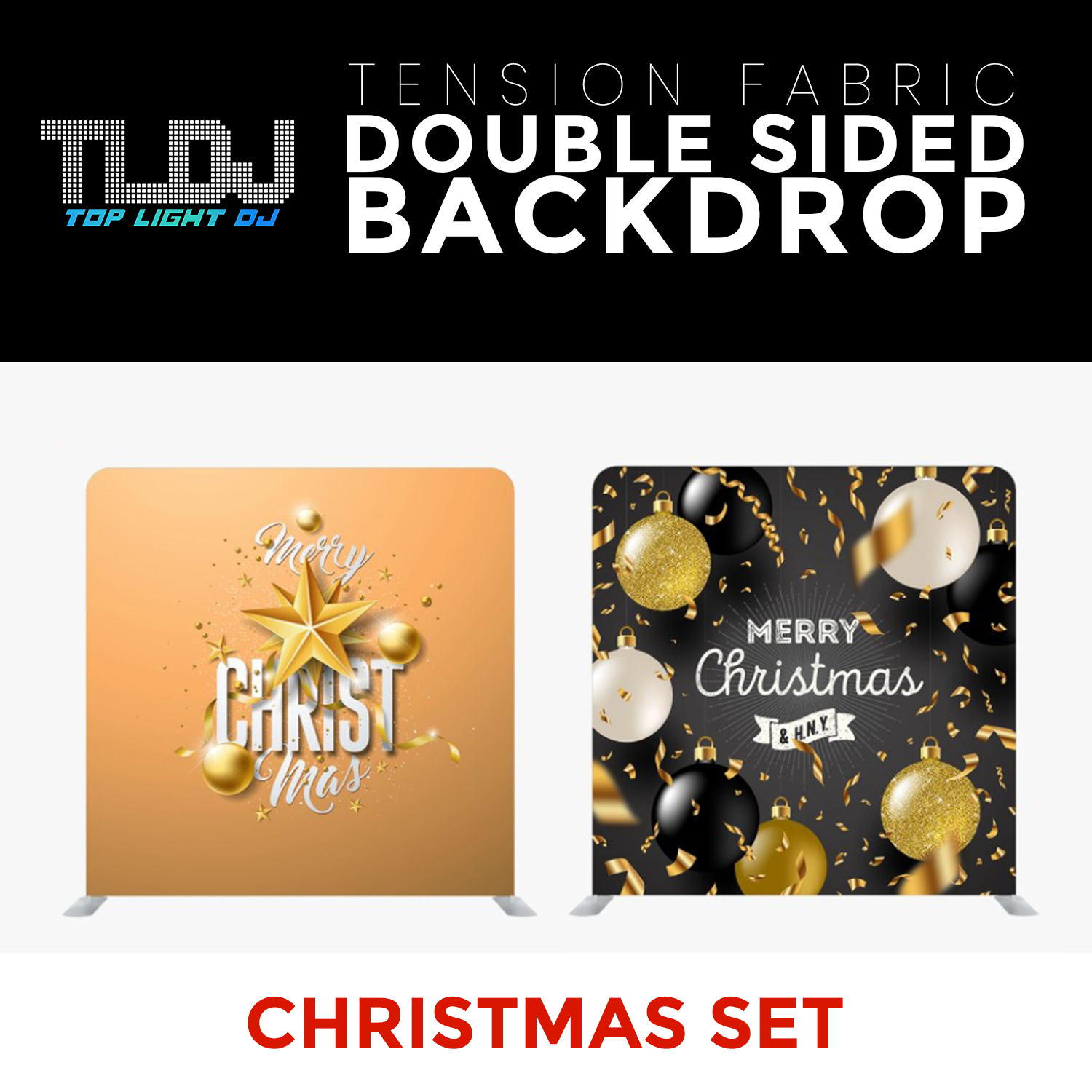 Christmas Set-59 Double Sided Tension Fabric Photo Booth Backdrop