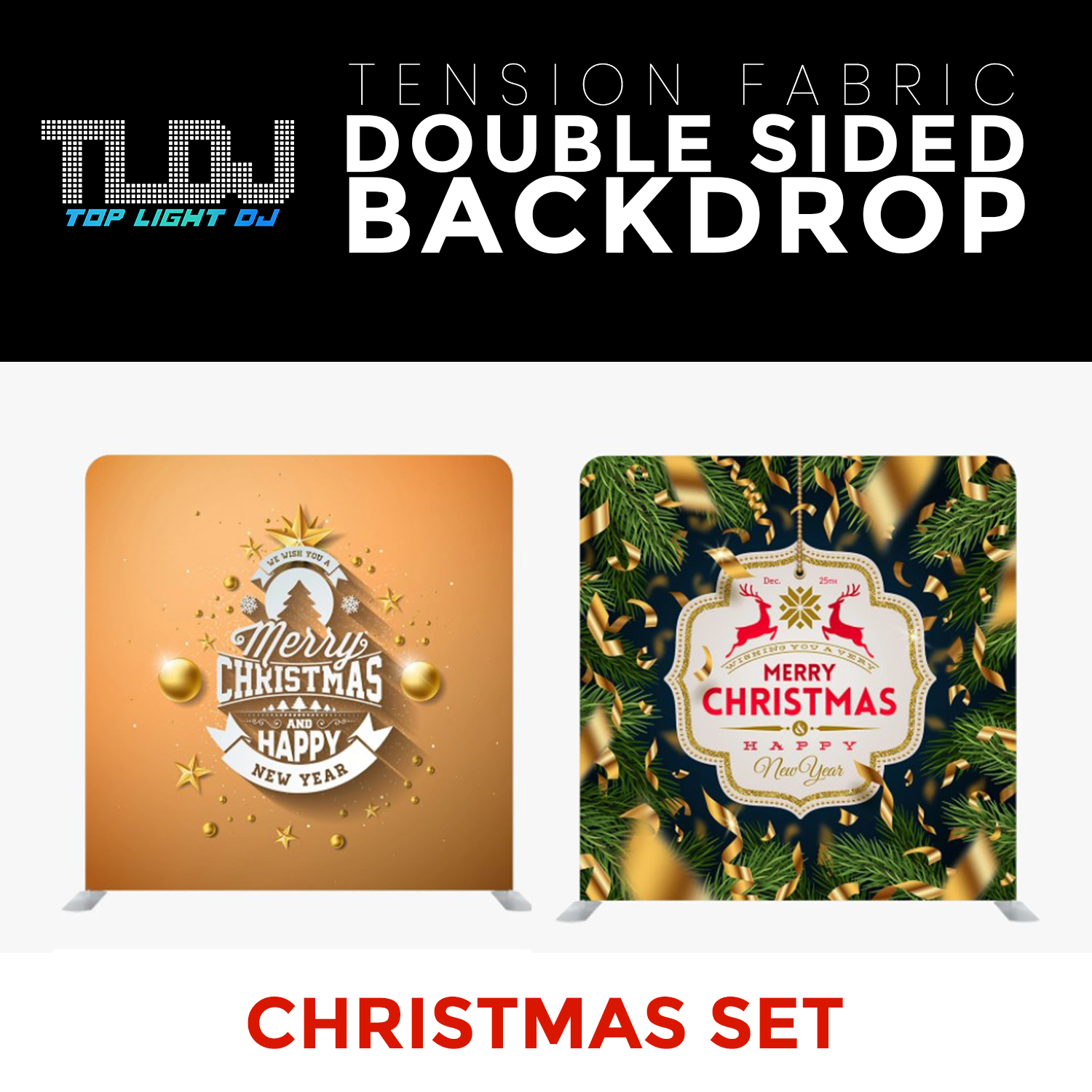 Christmas Set-60 Double Sided Tension Fabric Photo Booth Backdrop