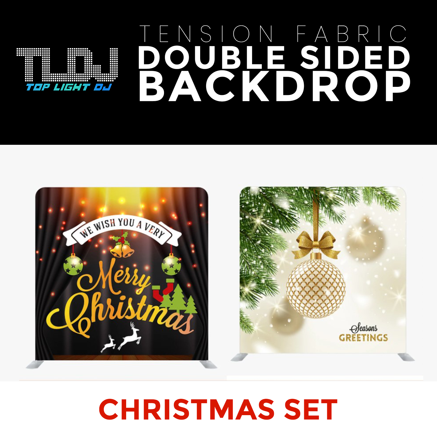 Christmas Set-63 Double Sided Tension Fabric Photo Booth Backdrop