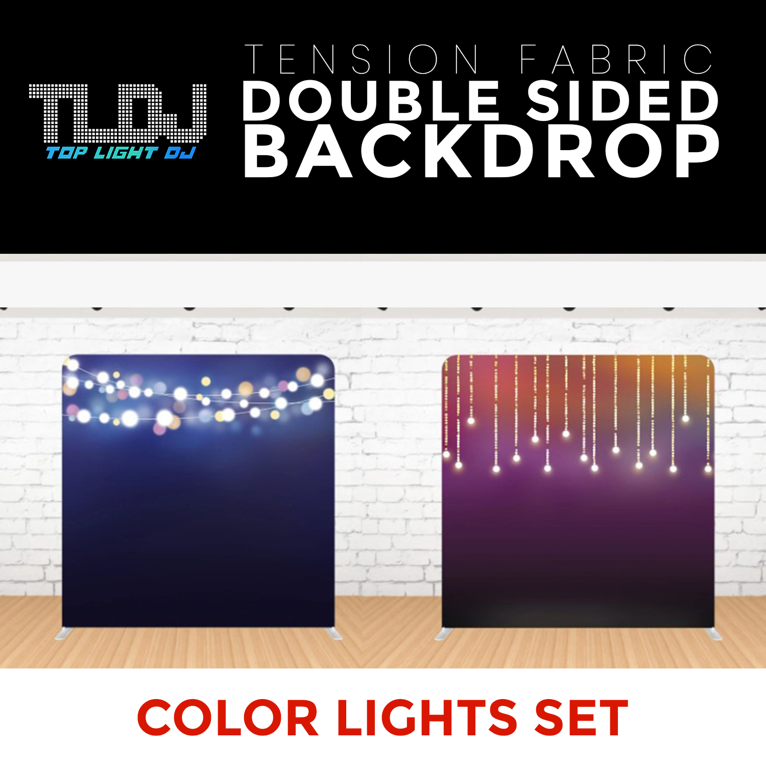 Color Lights Set-1 Double Sided Tension Fabric Photo Booth Backdrop