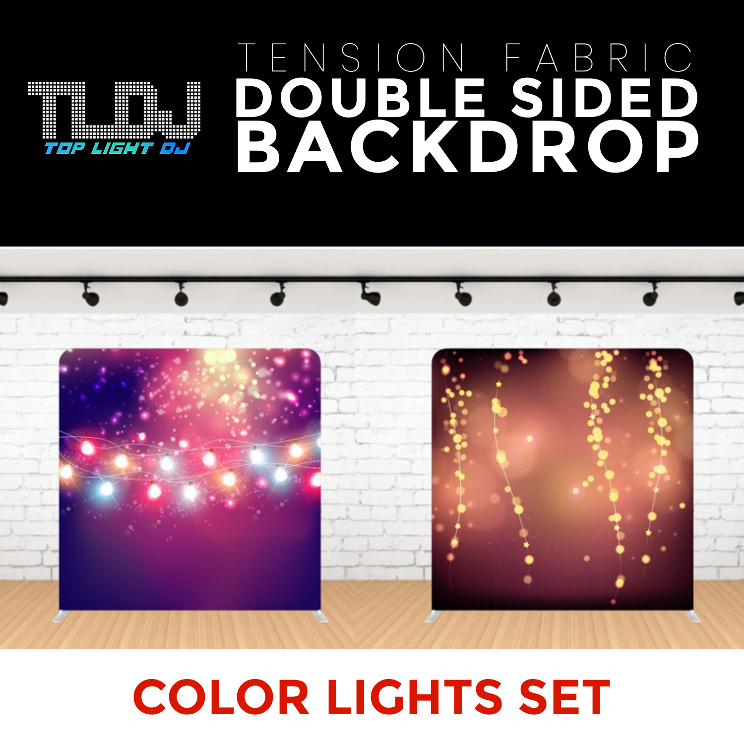 Color Lights Set-10 Double Sided Tension Fabric Photo Booth Backdrop