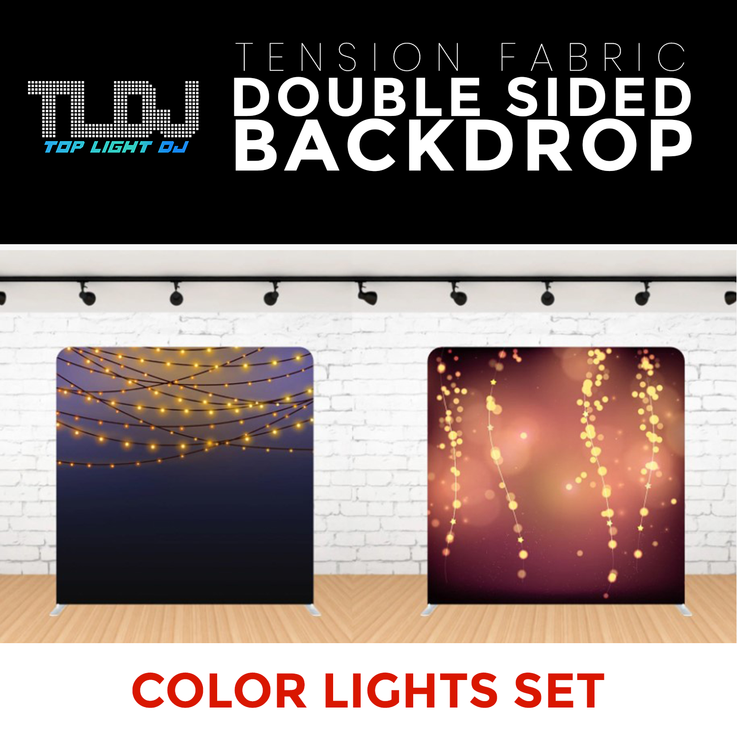 Color Lights Set-12 Double Sided Tension Fabric Photo Booth Backdrop