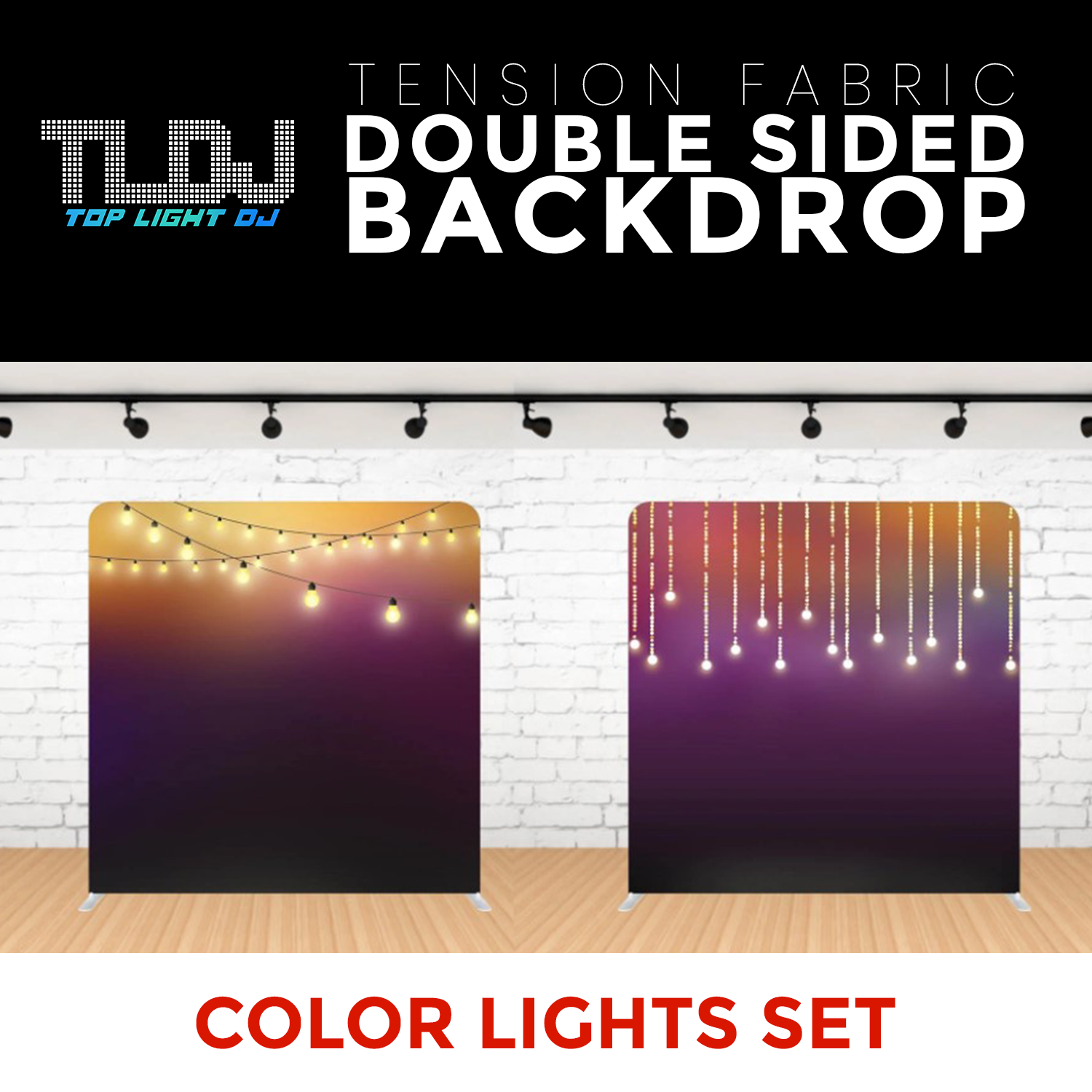 Color Lights Set-15 Double Sided Tension Fabric Photo Booth Backdrop