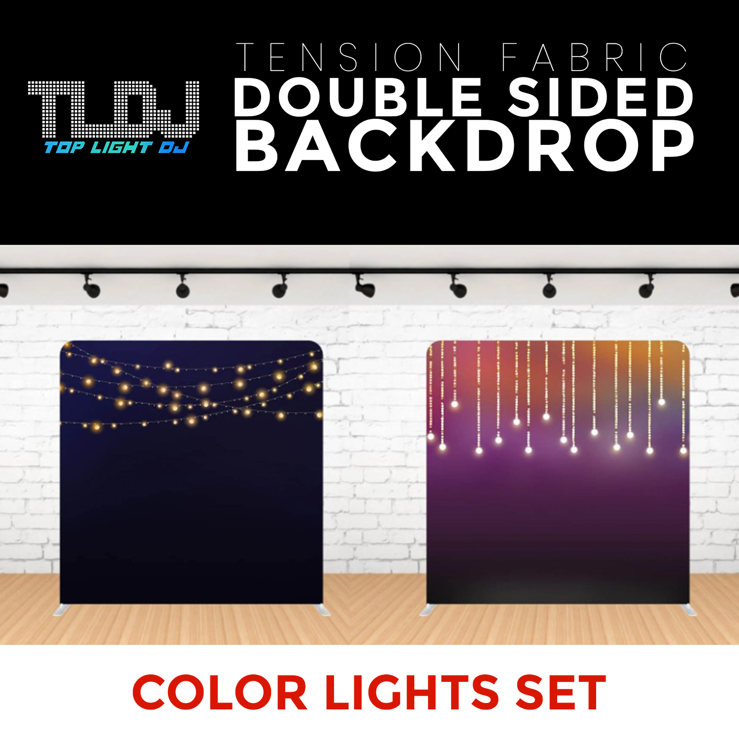 Color Lights Set-16 Double Sided Tension Fabric Photo Booth Backdrop
