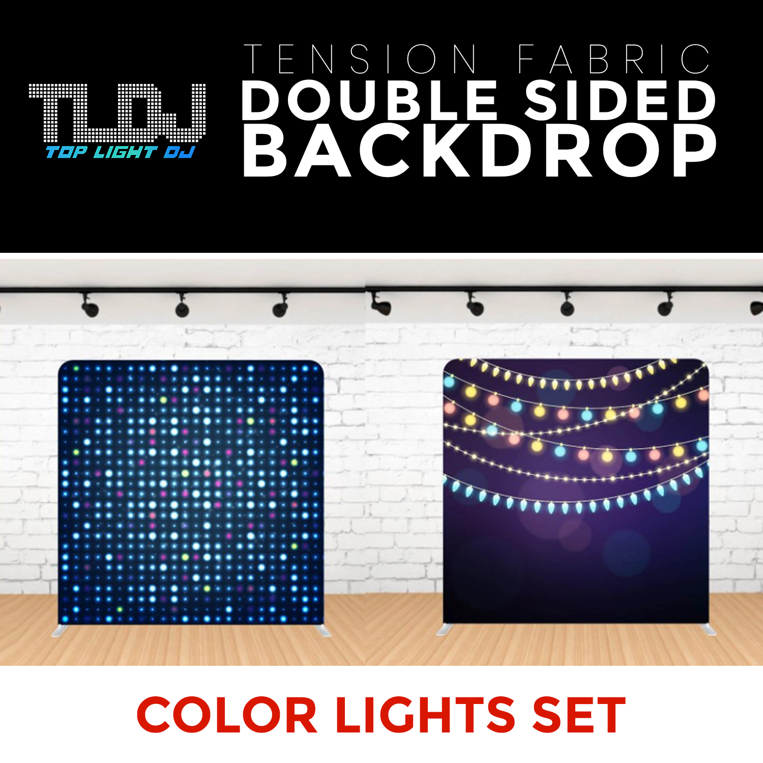 Color Lights Set-18 Double Sided Tension Fabric Photo Booth Backdrop