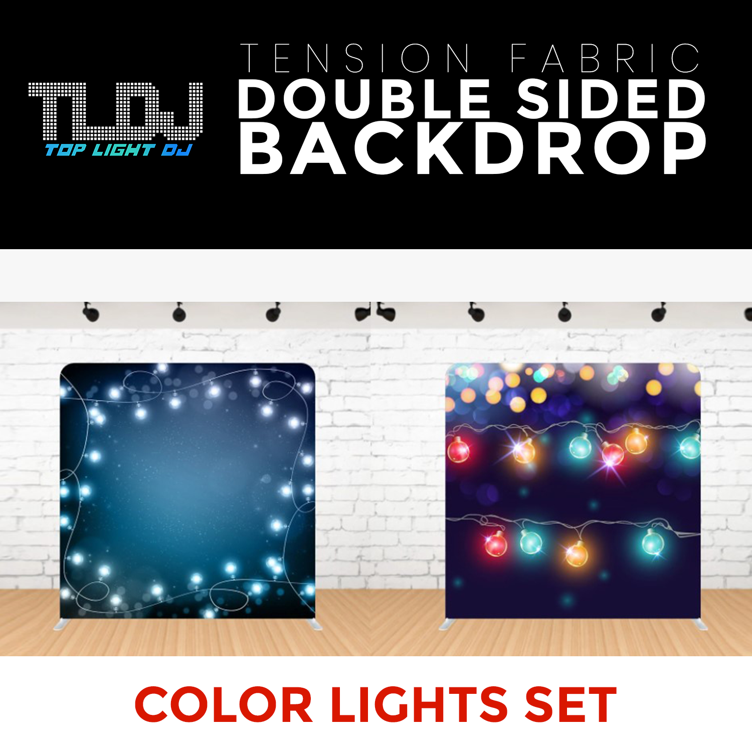 Color Lights Set-2 Double Sided Tension Fabric Photo Booth Backdrop