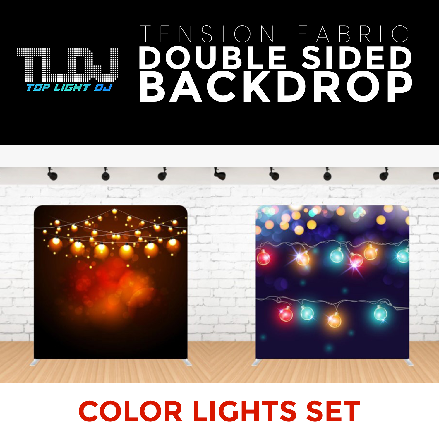 Color Lights Set-5 Double Sided Tension Fabric Photo Booth Backdrop
