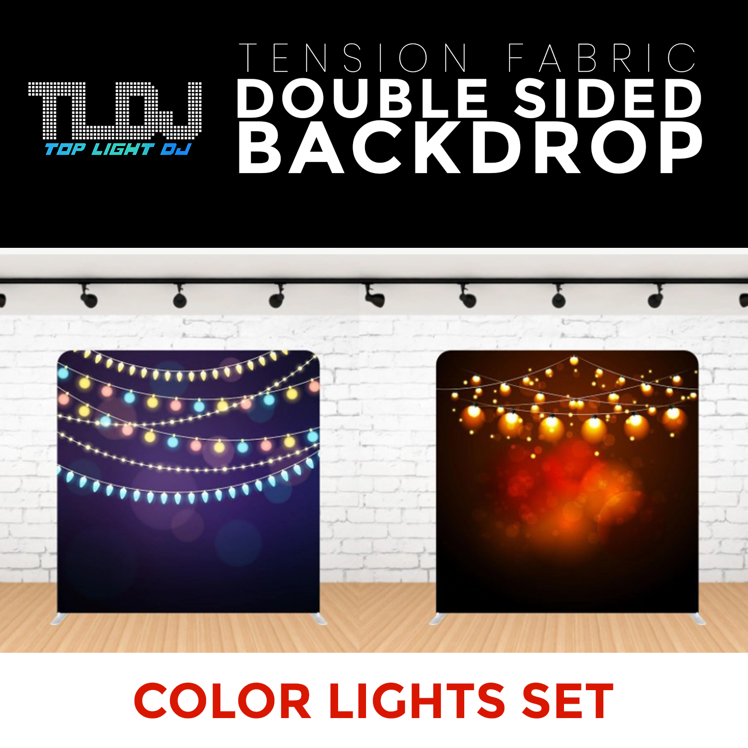 Color Lights Set-6 Double Sided Tension Fabric Photo Booth Backdrop