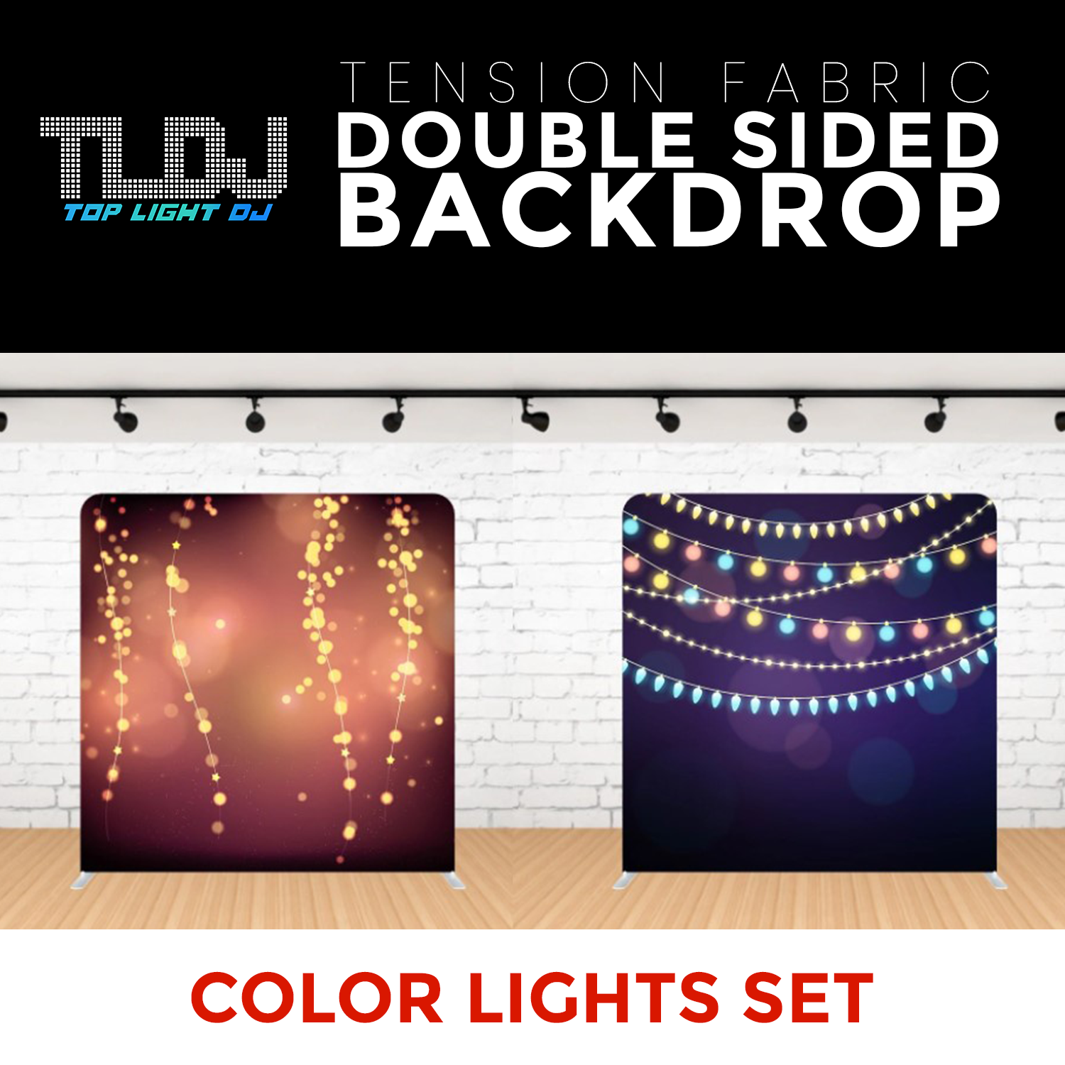 Color Lights Set-9 Double Sided Tension Fabric Photo Booth Backdrop
