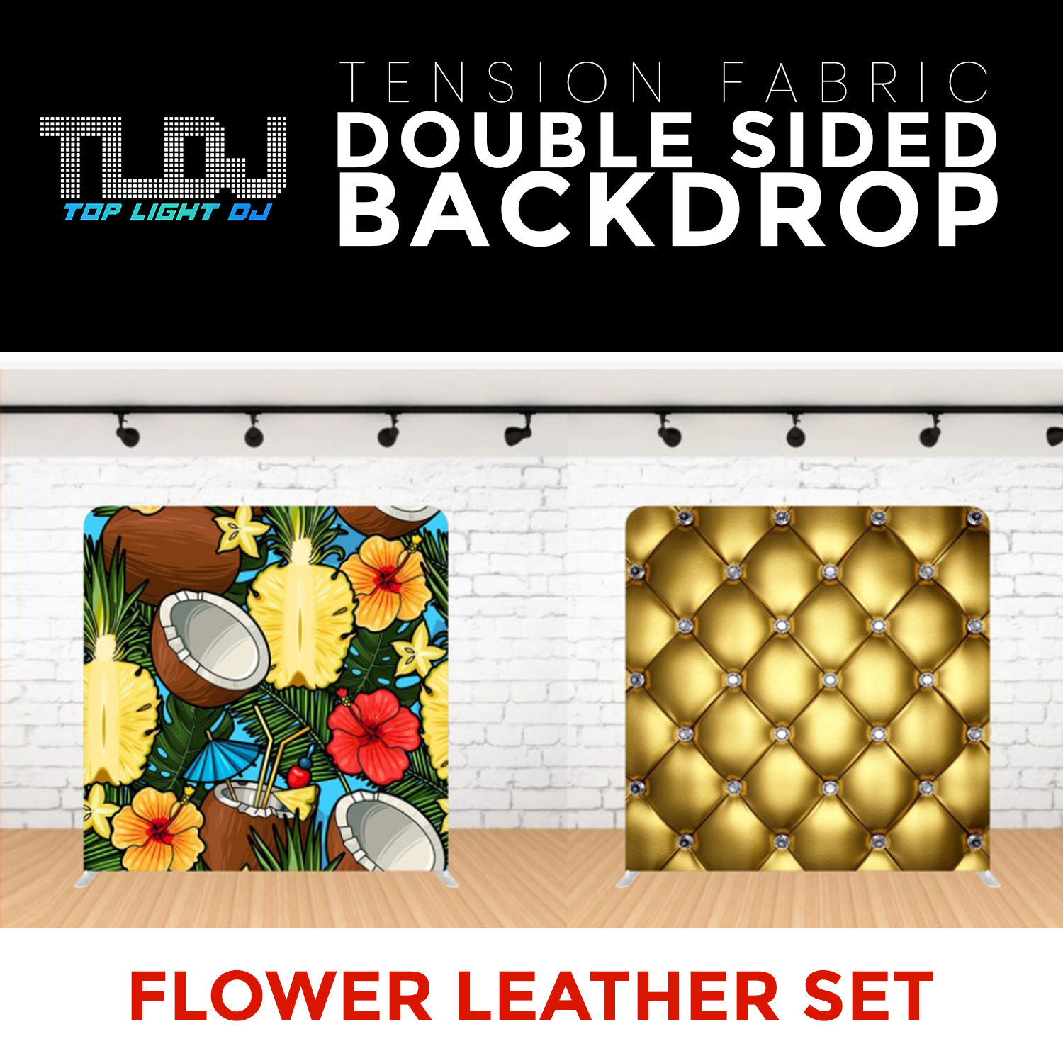 Flower Leather Set-1 Double Sided Tension Fabric Photo Booth Backdrop
