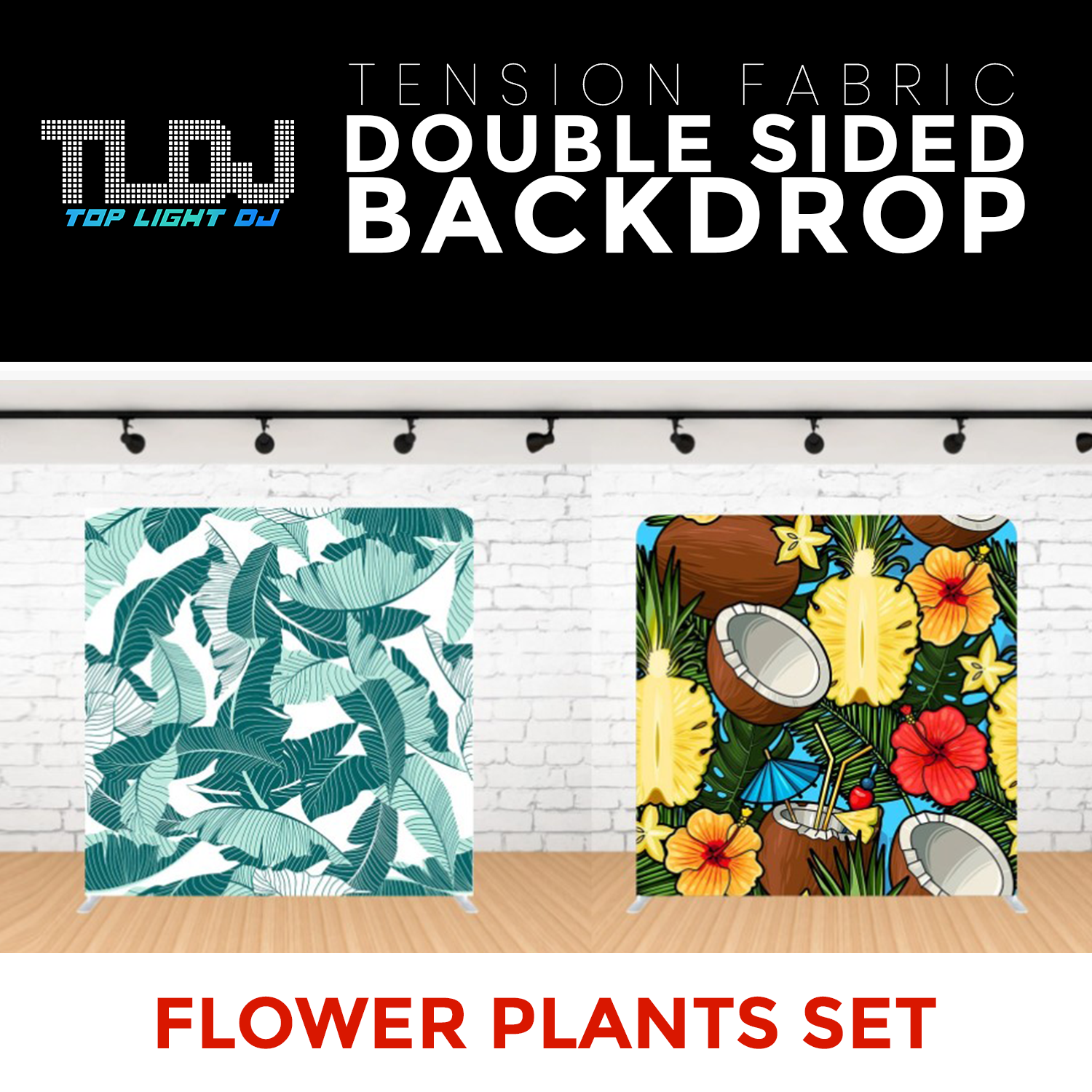 Flower Plants Set-1 Double Sided Tension Fabric Photo Booth Backdrop