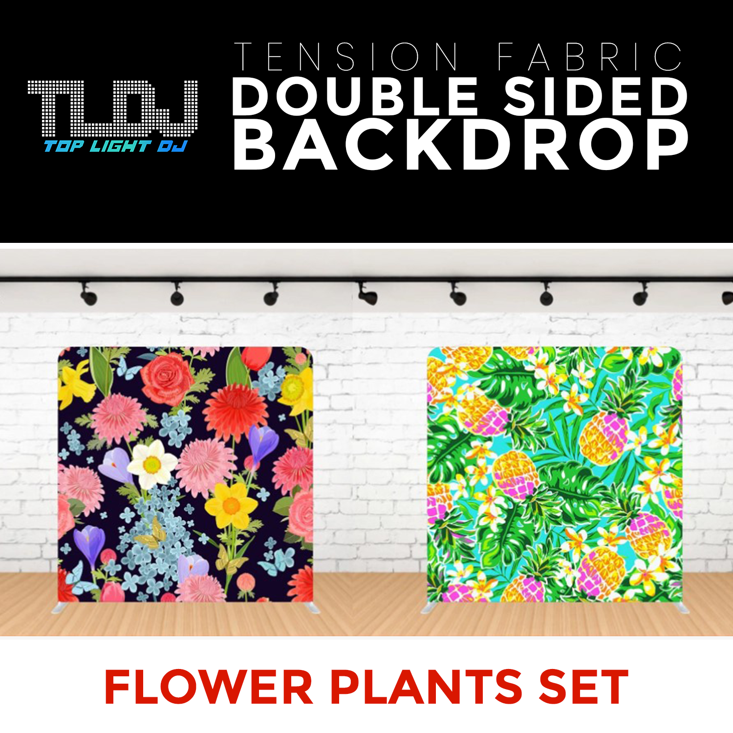 Flower Plants Set-2 Double Sided Tension Fabric Photo Booth Backdrop