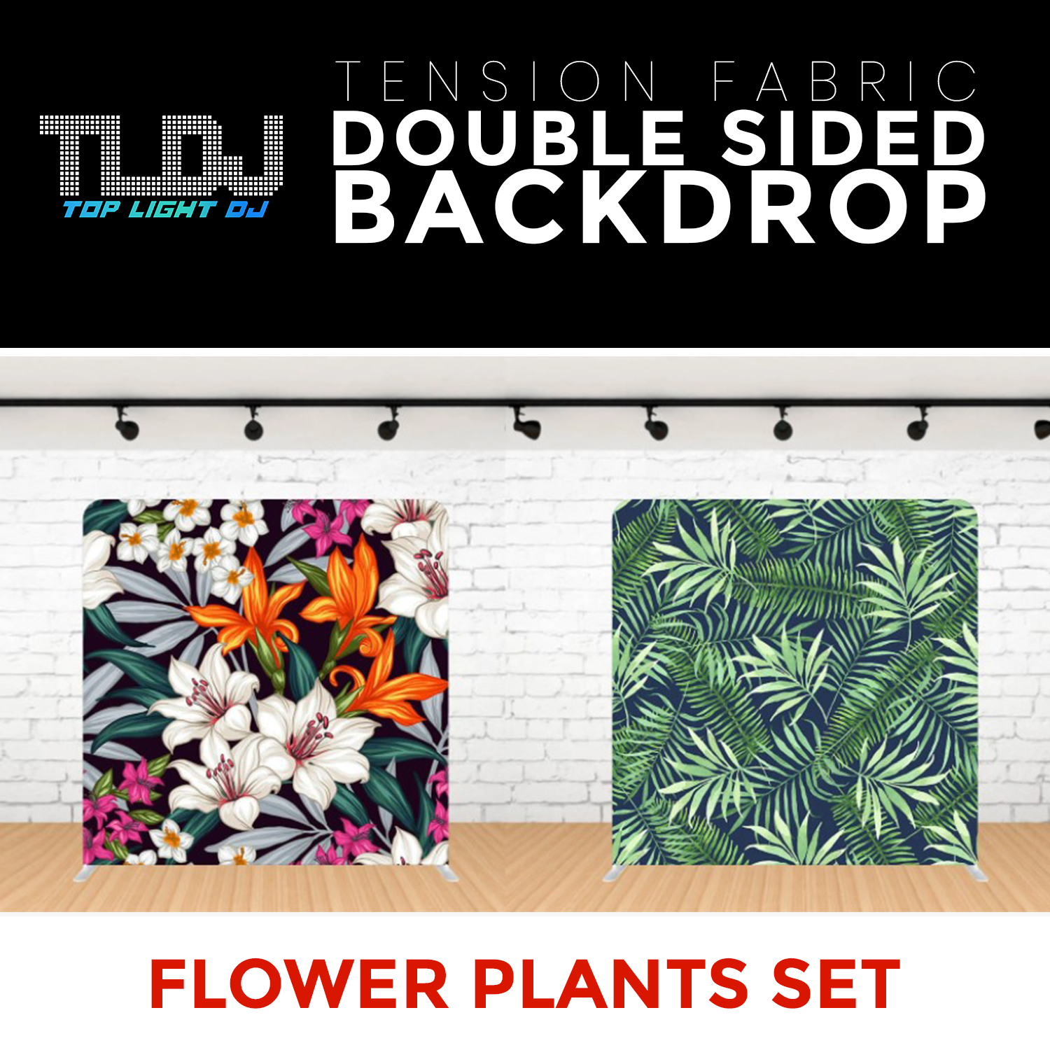 Flower Plants Set-3 Double Sided Tension Fabric Photo Booth Backdrop