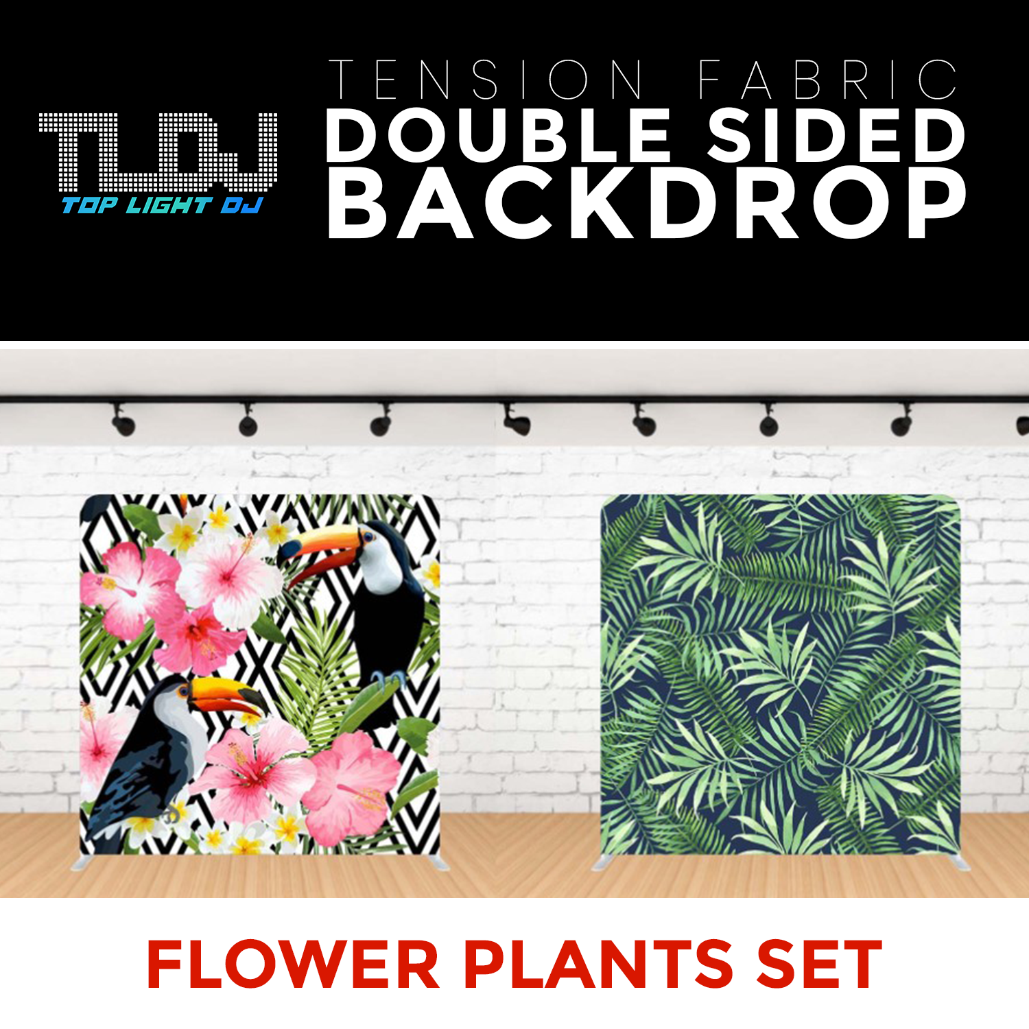Flower Plants Set-4 Double Sided Tension Fabric Photo Booth Backdrop