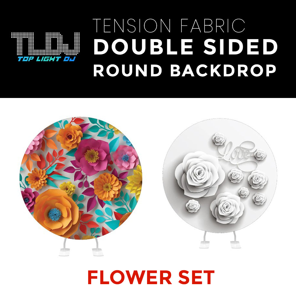 Flower Set-01 Double Sided Round Tension Fabric Photo Booth Backdrop