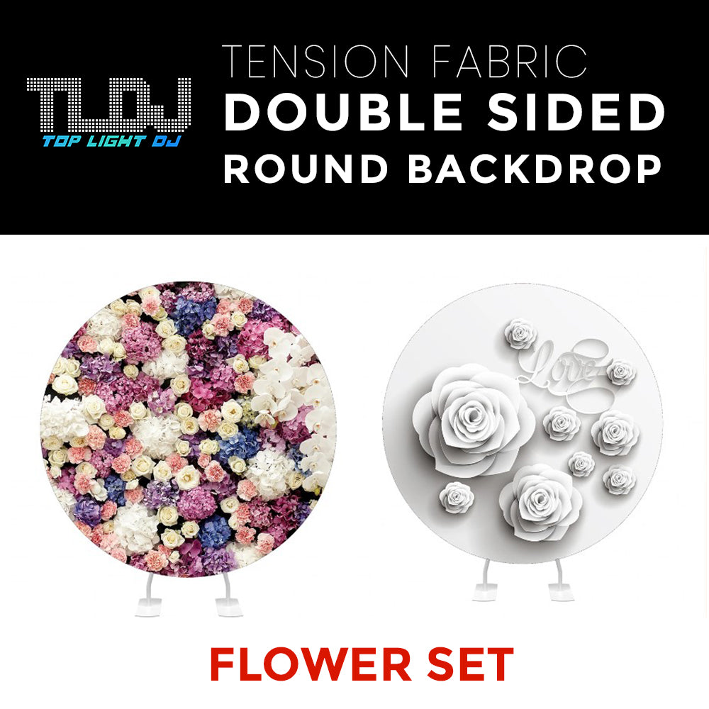 Flower Set-02 Double Sided Round Tension Fabric Photo Booth Backdrop