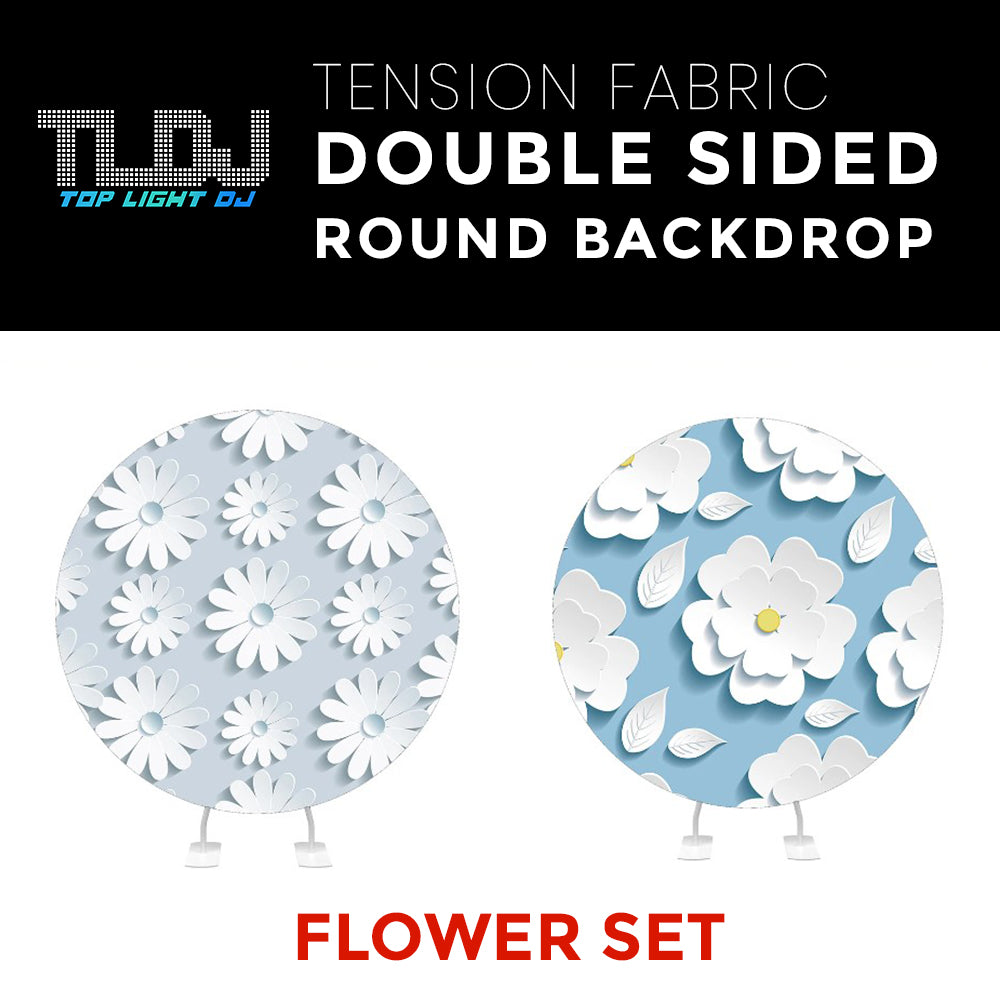 Flower Set-03 Double Sided Round Tension Fabric Photo Booth Backdrop