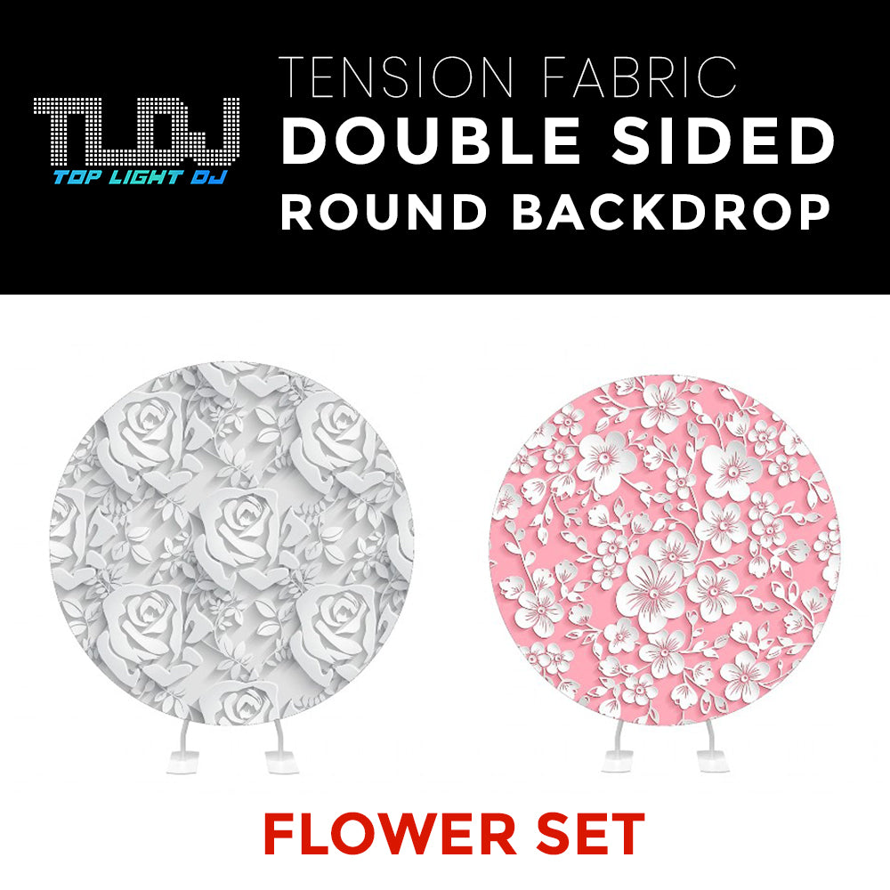 Flower Set-04 Double Sided Round Tension Fabric Photo Booth Backdrop