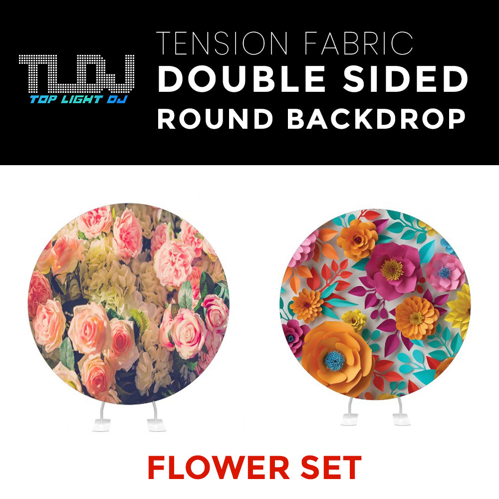 Flower Set-05 Double Sided Round Tension Fabric Photo Booth Backdrop