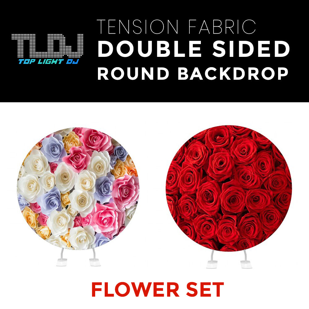 Flower Set-08 Double Sided Round Tension Fabric Photo Booth Backdrop