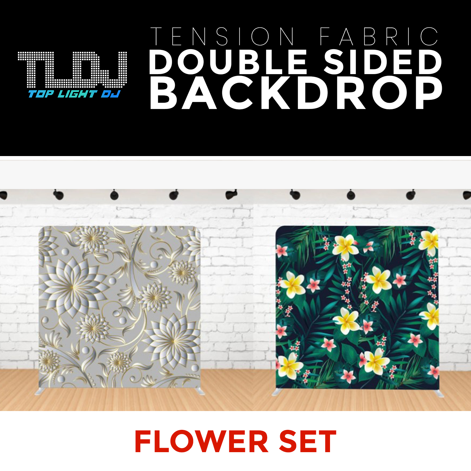 Flower Set - 1 Double Sided Tension Fabric Photo Booth Backdrop