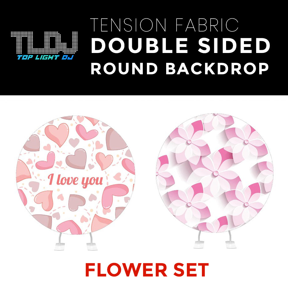 Flower Set-10 Double Sided Round Tension Fabric Photo Booth Backdrop