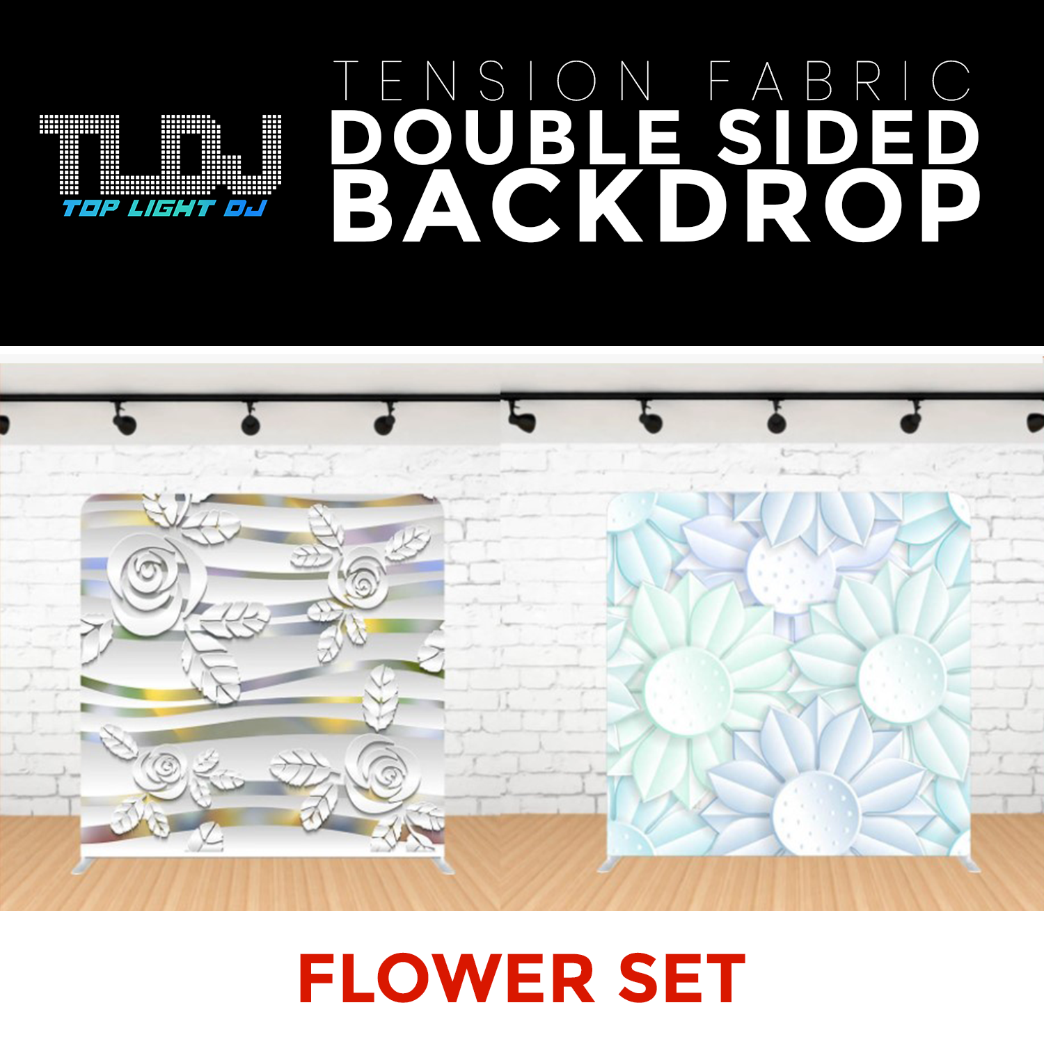 Flower Set - 10 Double Sided Tension Fabric Photo Booth Backdrop