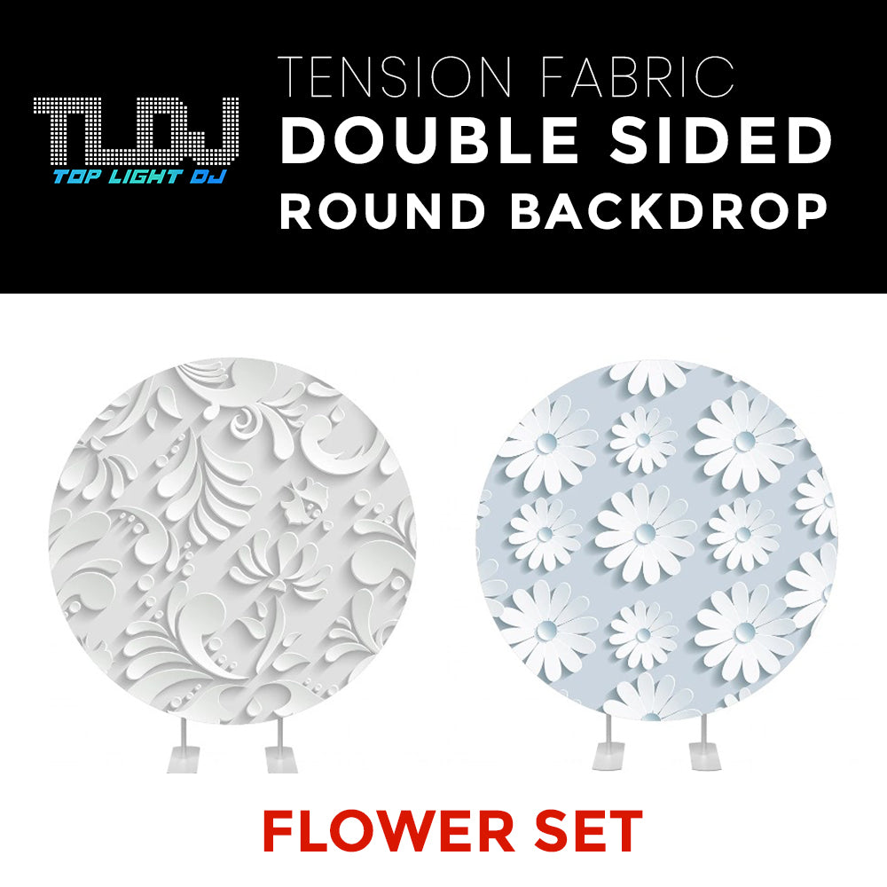 Flower Set-13 Double Sided Round Tension Fabric Photo Booth Backdrop