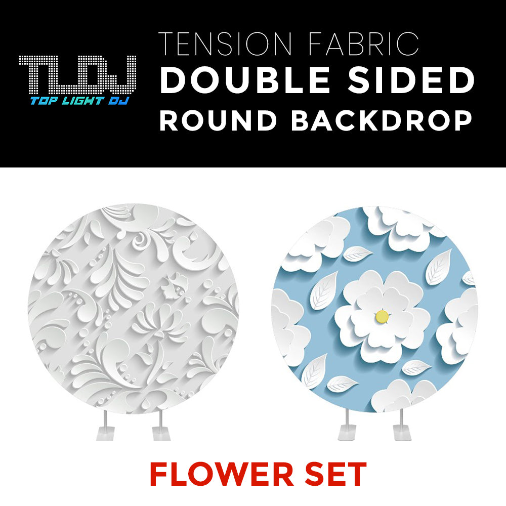 Flower Set-14 Double Sided Round Tension Fabric Photo Booth Backdrop