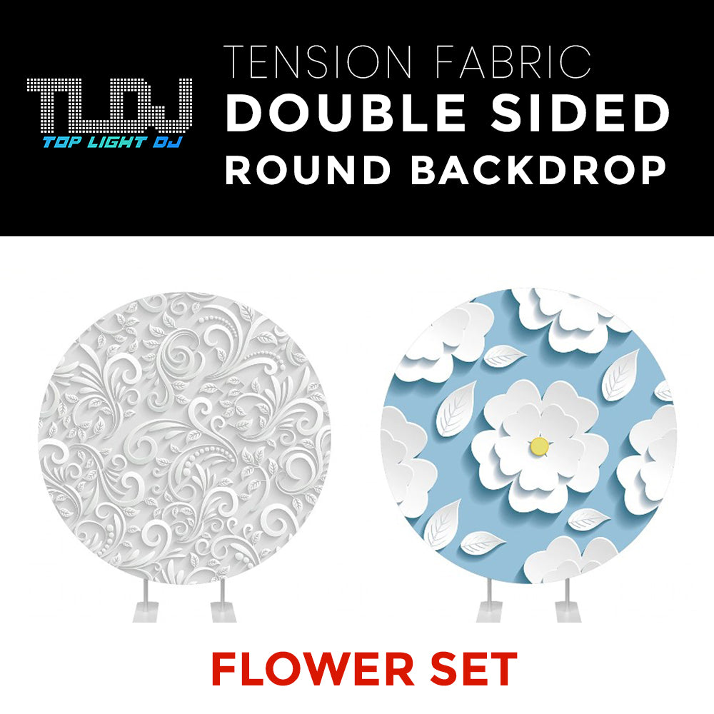 Flower Set-15 Double Sided Round Tension Fabric Photo Booth Backdrop