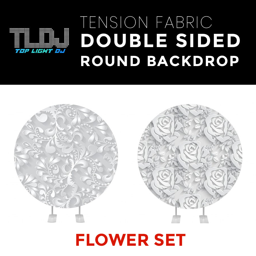 Flower Set-16 Double Sided Round Tension Fabric Photo Booth Backdrop